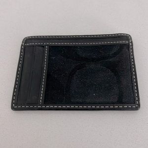 Coach Black Monogram Card Case